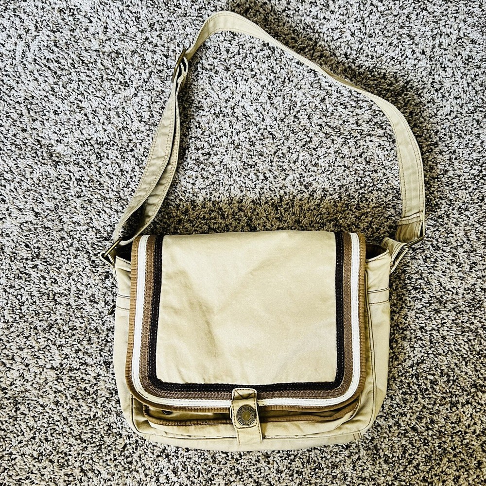 GAP khaki Messenger Cross Over Crossbody Bag tote GREAT CONDITION